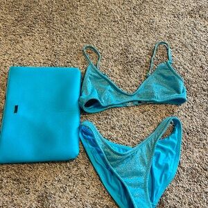 Blue triangle swimsuit